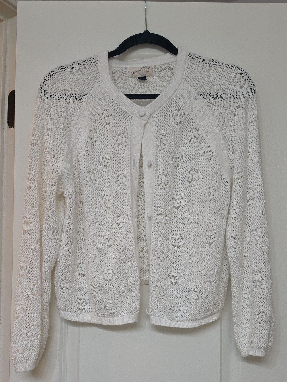 Universal Thread White Openwork Knit Cardigan